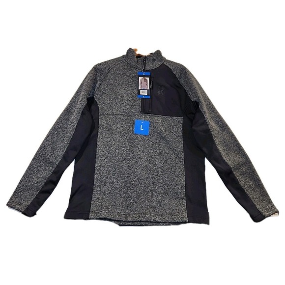 Spyder Men's Half Zip Fleece Lined Pullover Jacket Color Gray Size Large - Picture 3 of 4